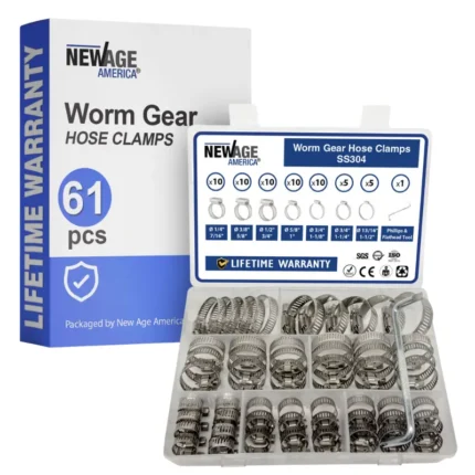 61 PCS Hose Clamps - 1/4" to 1-1/2" (6-38mm)