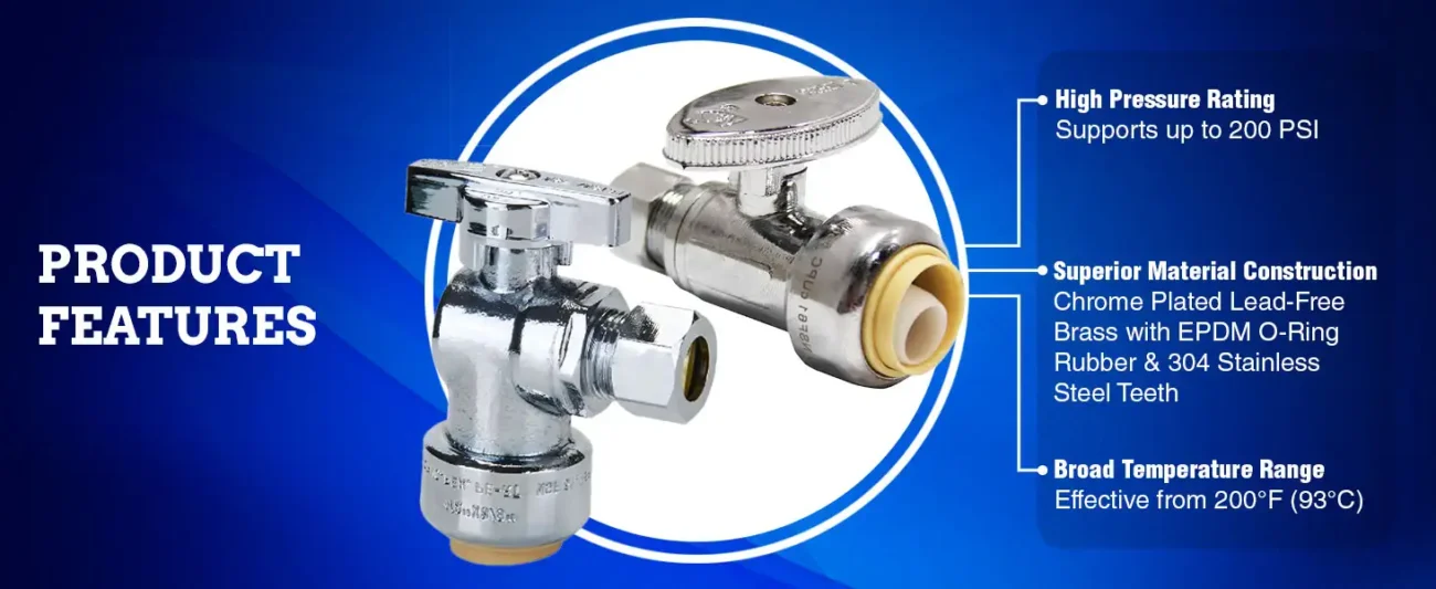 STOP VALVE - PUSH-FIT - DESKTOP