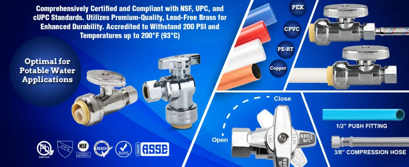 STOP VALVE - PUSH-FIT - DESKTOP