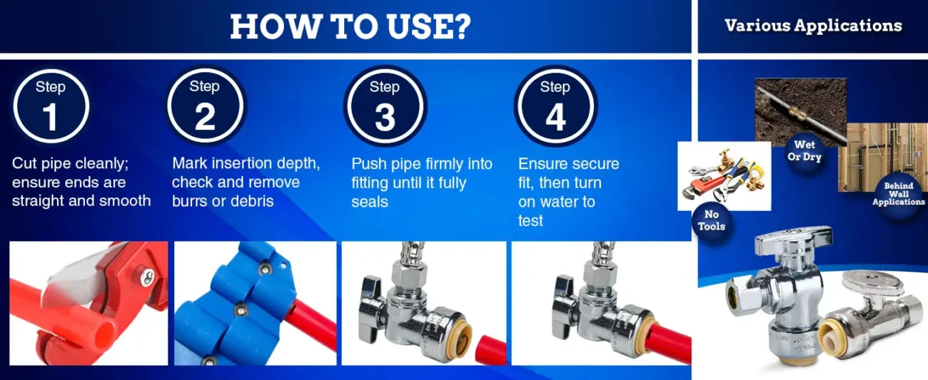 STOP VALVE - PUSH-FIT - DESKTOP