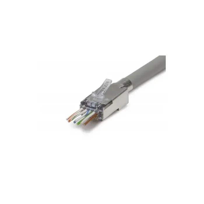 Platinum Tools 100027C ezEX48 Shielded CAT6A Connector, External Ground, Pack of 25 - Image 1