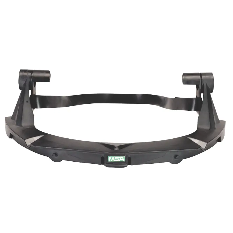 10116627 MSA 10116627 V-Gard HDPE Visor Frame for Universal MSA Hats – Black (One Size, No Debris Control) - Image 1