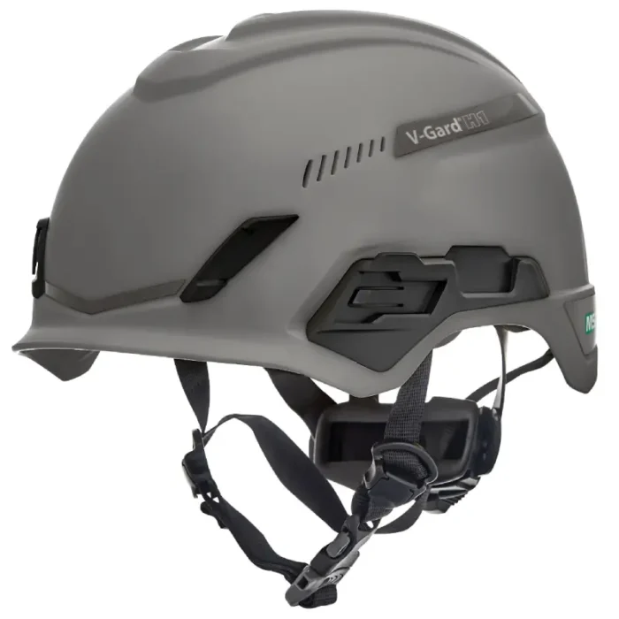 MSA 10204346 V‑Gard H1 Safety Helmet – Trivent (Vented), Gray - Image 1