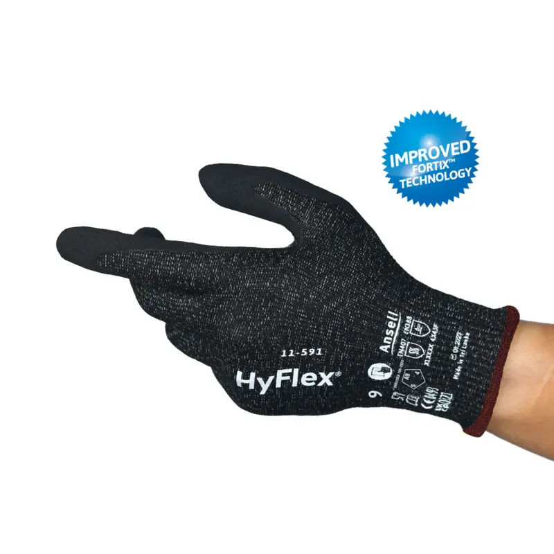 11-591 Ansell 11-591 HyFlex Ultra-Lightweight Cut-Resistant Gloves, Nitrile Palm Coating - Size 6 - XS - Pair - Image 1