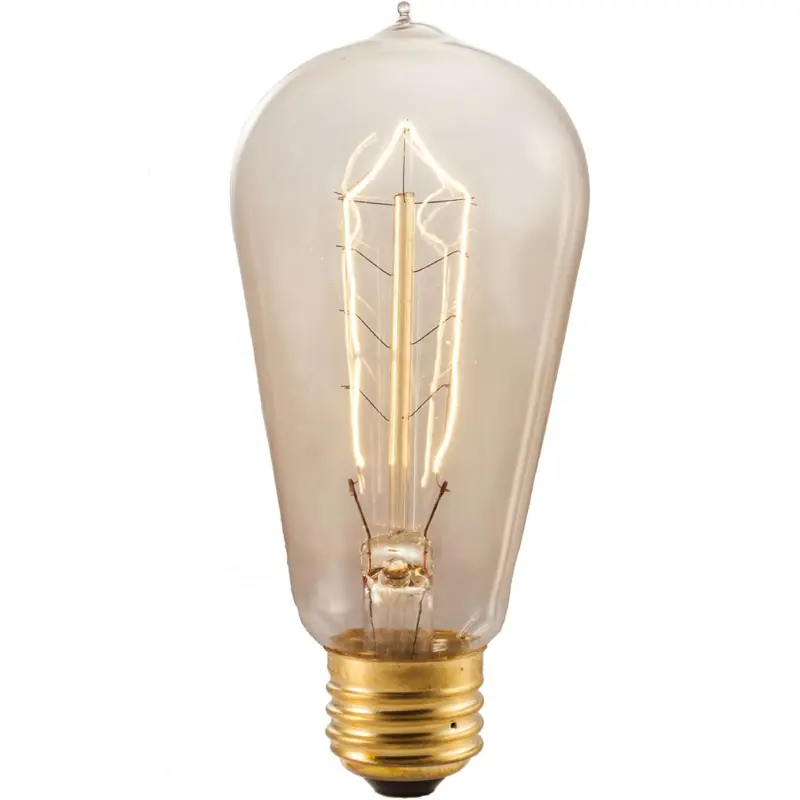 134018.webp Bulbrite 134018 40W Incandescent ST18 Nostalgic Bulb, 2200K Warm White, Antique Finish, Hairpin Filament, E26 Base - Image 1