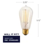 Bulbrite 134019 40W Nostalgic Edison Squirrel Cage-Style Bulb - Image 3