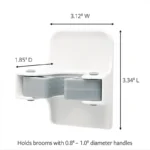 3M 17007-S6NA Command Broom Gripper, White/Gray - 6 Pack - Image 2