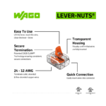 WAGO 221-412 Compact Splicing Connector - 221 Series 12 AWG Lever Connector - Image 4