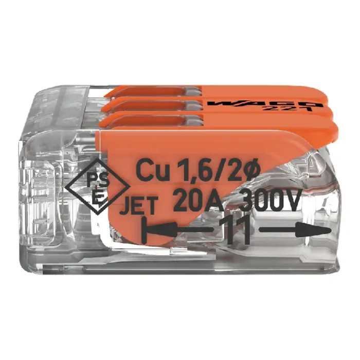 WAGO 221-413 Compact Splicing Connector - 221 Series 12 AWG Lever Connector - Image 2
