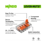 WAGO 221-415 Compact Splicing Connector - 221 Series 12 AWG Lever Connector - Image 4