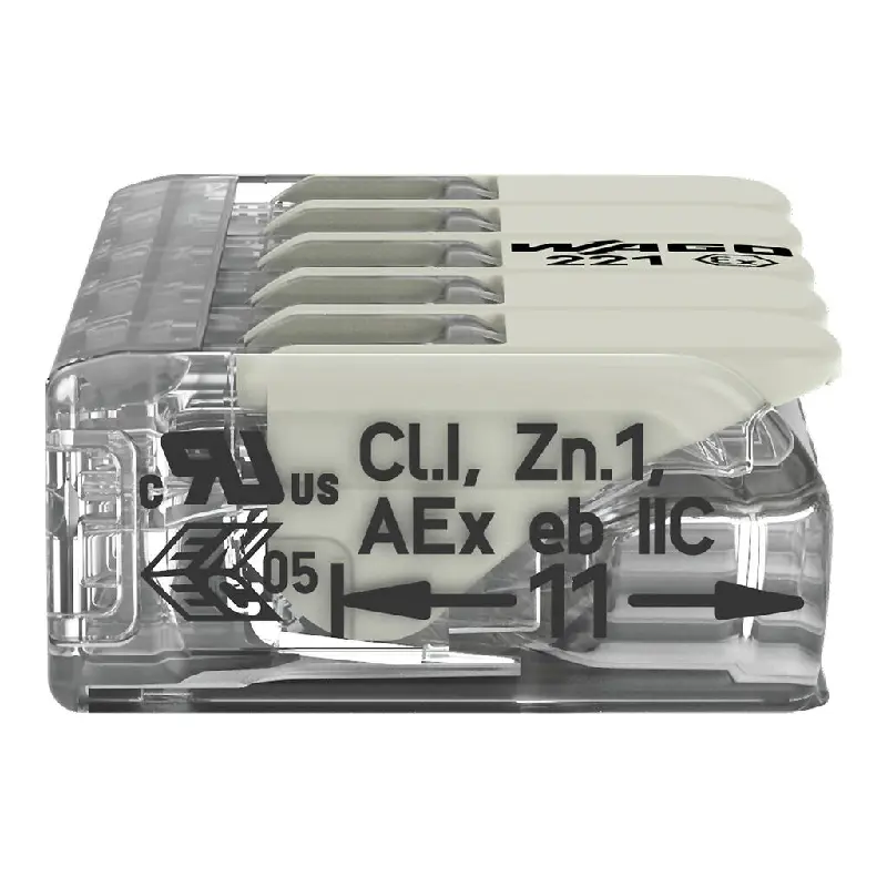 221-485 WAGO 221-485 Ex Range Compact Splicing Connector - 221 Series 12 AWG Lever Connector - Image 2