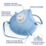 Moldex 2300N95 Disposable Particulate Respirator with Exhale Valve, Medium/Large - Image 3