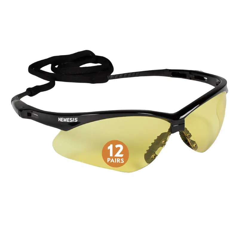 25659 (1) Kleenguard 25659 V30 Nemesis Safety Glasses, Amber Lenses with Black Frame  - 12 Pairs - Image 2