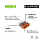 WAGO 2773-403 Compact Pushwire Connector - 2773 Series 12 AWG Push Connector - Image 4
