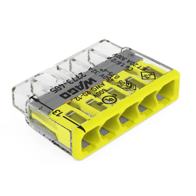 2773-405-1.webp WAGO 2773-405 Compact Pushwire Connector - 2773 Series 12 AWG Push Connector - Image 1
