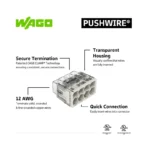 WAGO 2773-408 Compact Pushwire Connector - 2773 Series 12 AWG Push Connector - Image 4