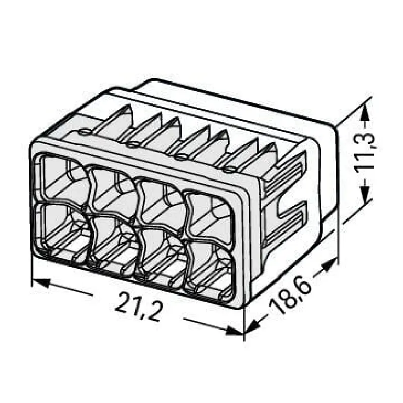 2773-408.4 WAGO 2773-408 Compact Pushwire Connector - 2773 Series 12 AWG Push Connector - Image 6