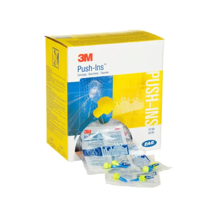 3M 318-1001 E-A-R Push-Ins Earplugs, corded - 100 Pairs - Image 1