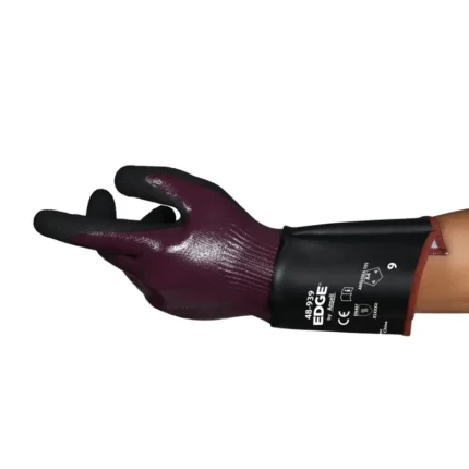 Ansell 48-939 EDGE Medium-Duty Cut-Resistant Gloves, Nitrile-Coated Gauntlet - Size 7 - S - 12 Pairs