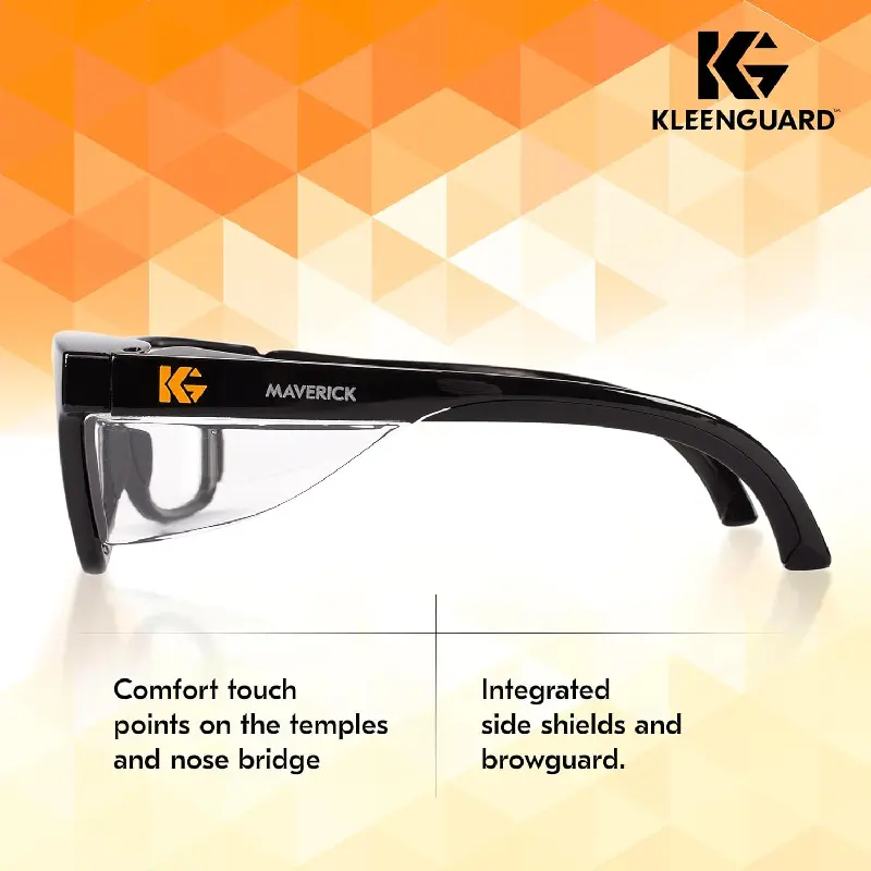 49309 Kleenguard 49309 V30 Maverick Safety Glasses - Clear Lens - Black - Anti-Fog - Image 3