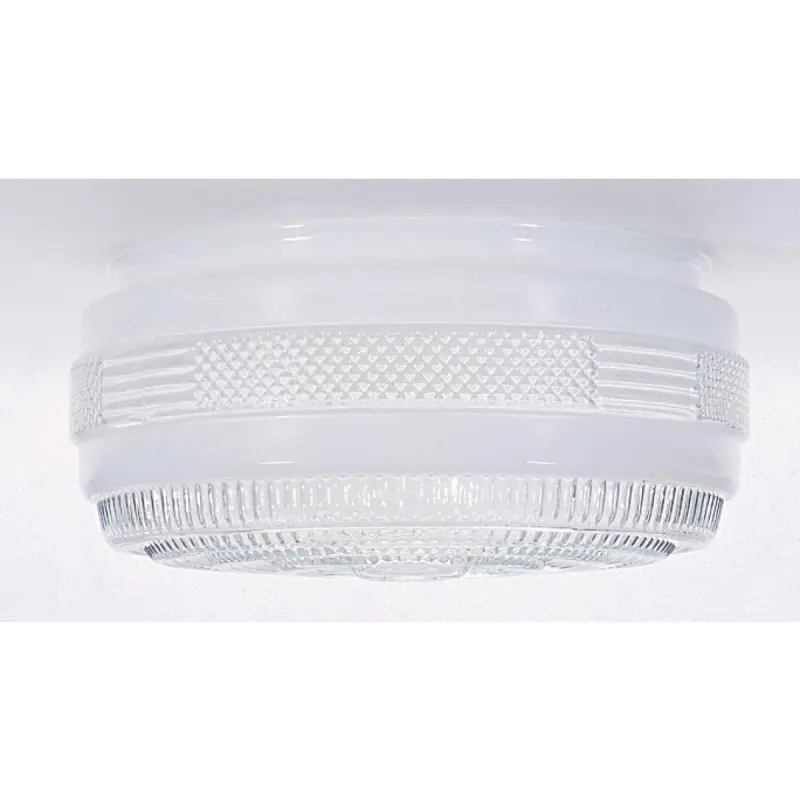 50-105 Satco 50-105 - Outside White Drum Glass Shade With Clear Sides And Bottom; Diameter 6-1/2 inch; Fitter 5-7/8 inch; Height 3-1/2 inch - Image 1