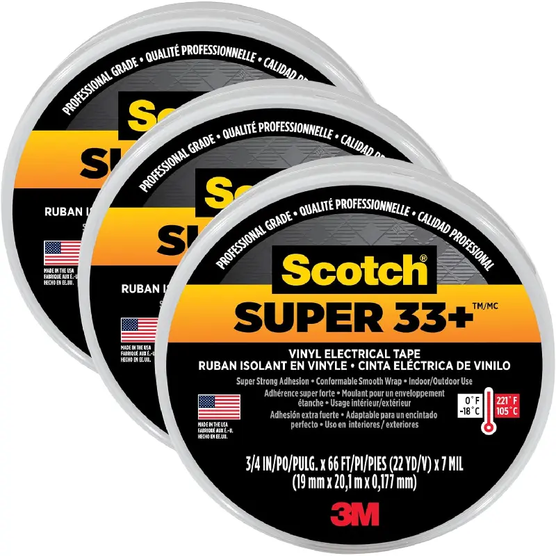 6132 3M 6132 Super 33+ Vinyl Electrical Tape, Black, 0.75 in x 66 ft - Image 2