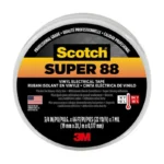 3M 6143-DL-2W Scotch Super 88 Premium Vinyl Electrical Tape, Black, 3/4 in x 66 ft