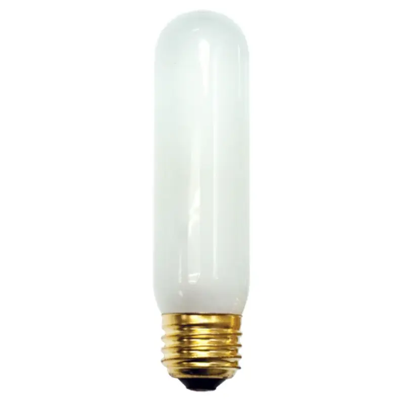 704040.webp Bulbrite 704040 T10 Frosted Tubular Incandescent Light Bulb, 40W, Warm White, E26 Medium Base - Image 1