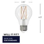 Bulbrite 776768 - LED A19 Filament Bulb Fully Compatible Dimming JA8 - Image 3