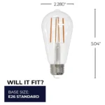 Bulbrite 776769 8.5W LED ST18 Filament Bulb, 3000K Soft White, Clear, 90 CRI, JA8 Compliant, Dimmable, E26 Base - Image 3
