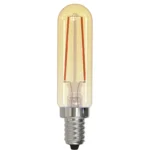 Bulbrite 776904 2.5W LED T6 Nostalgic Filament Bulb, 2100K Amber, Antique Finish, Dimmable, E12 Base
