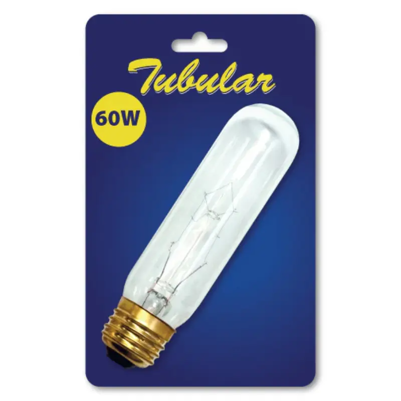784160.webp Bulbrite 784160 T10 Clear Tubular Incandescent Light Bulb, 60W, Warm White, E26 Medium Base - Image 1