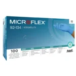 Ansell 92-134 MICROFLEX Disposable Nitrile Exam Gloves – Soft, Powder-Free - Size 6 - XS - Box of 100