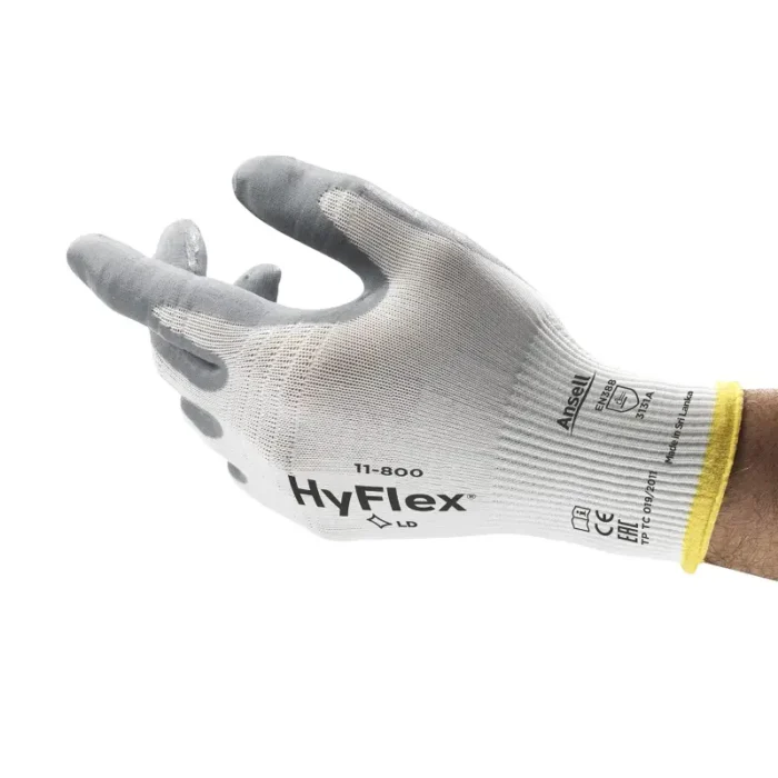 Ansell 11-800 HyFlex Foam Nitrile Coated Gloves - Size 9 - L - 12 Pairs - Image 1