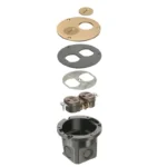 Arlington FLB3520MB Round Cut-In Box with Brass Cover with Threaded Plugs