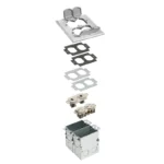 Arlington FLB5552NL Combo Floor Box Kit with Installed Low Voltage Divider - Nickel