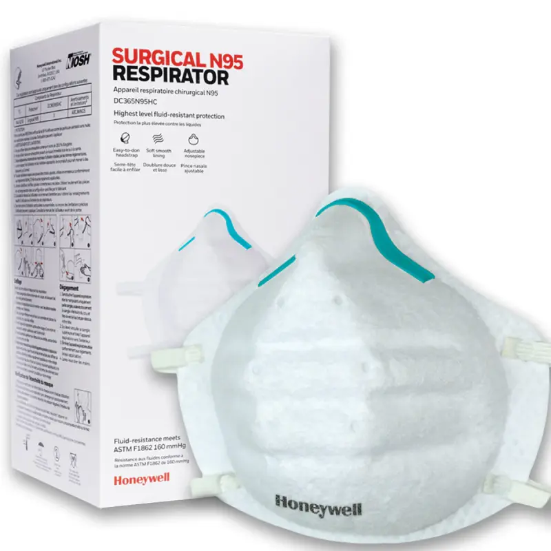 DC365N95HC.2.webp Honeywell DC365N95HC Surgical N95 Respirator Mask, Universal - Box of 20 - Image 1