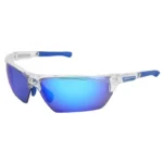 MCR Safety DM1328B Dominator DM3 Safety Glasses with Blue Diamond Mirror and Clear Frame