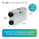 Panasonic FV14ES1 Intelli-Balance™ Elite 140 ERV - Temperate Climate Zone with boost feature - Image 2