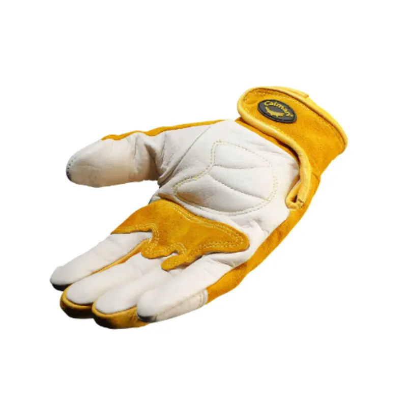 GP1828.1 PIP Caiman 1828 Premium Cow Grain TIG/MIG Welder's Gloves with Split Cowhide Back - Hook & Loop Closure, Gold - Size 8 - M - Pair - Image 4