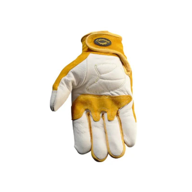 GP1828.2 PIP Caiman 1828 Premium Cow Grain TIG/MIG Welder's Gloves with Split Cowhide Back - Hook & Loop Closure, Gold - Size 8 - M - Pair - Image 3