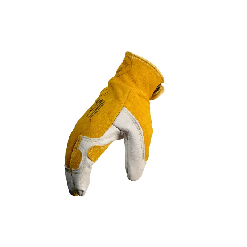 GP1828.3 PIP Caiman 1828 Premium Cow Grain TIG/MIG Welder's Gloves with Split Cowhide Back - Hook & Loop Closure, Gold - Size 8 - M - Pair - Image 2