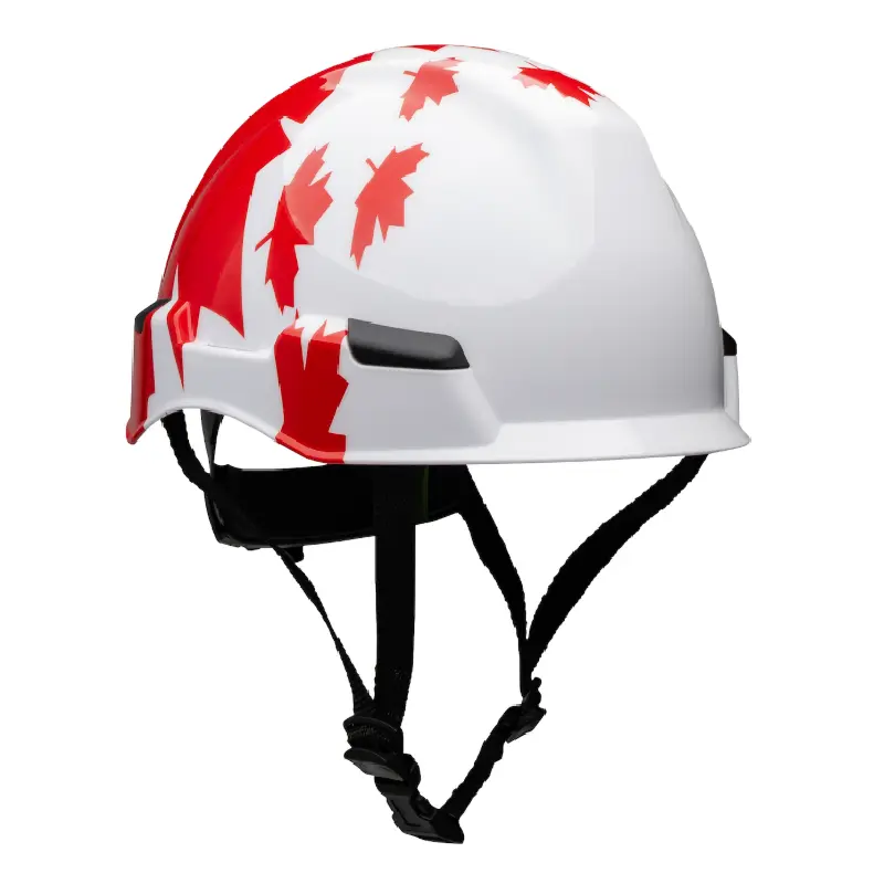 HP142R-MPL PIP Dynamic HP142R-MPL-01 Rocky Type 2 Industrial Climbing Helmet with High Density Foam and Ratchet Adjustment - Maple Leaf Wrap - Image 1