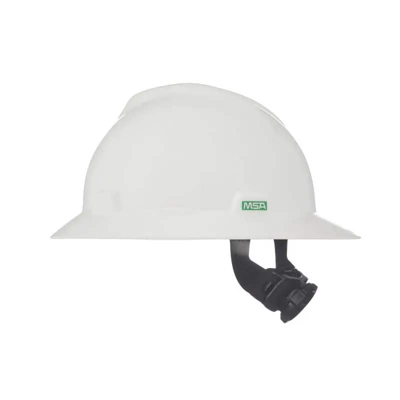 MSA 475369 V-Gard Slotted Full-Brim Hat, White, wFas-Trac III Suspension MSA 475369 V-Gard Slotted Full-Brim Hat, White, w/Fas-Trac III Suspension - Image 1