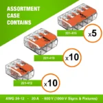 WAGO 221 Series 25pc Compact Splicing Wire Connectors Assortment - Image 2