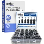 New Age America 50 PCS PG Cable Glands -Black - KableLock