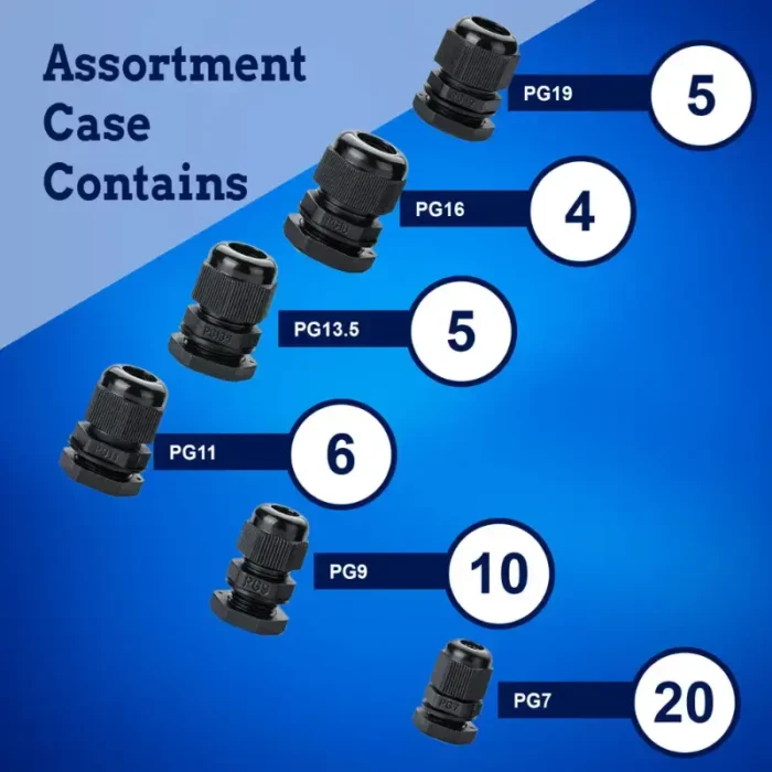 New Age America 50 PCS PG Cable Glands -Black - KableLock - Image 2