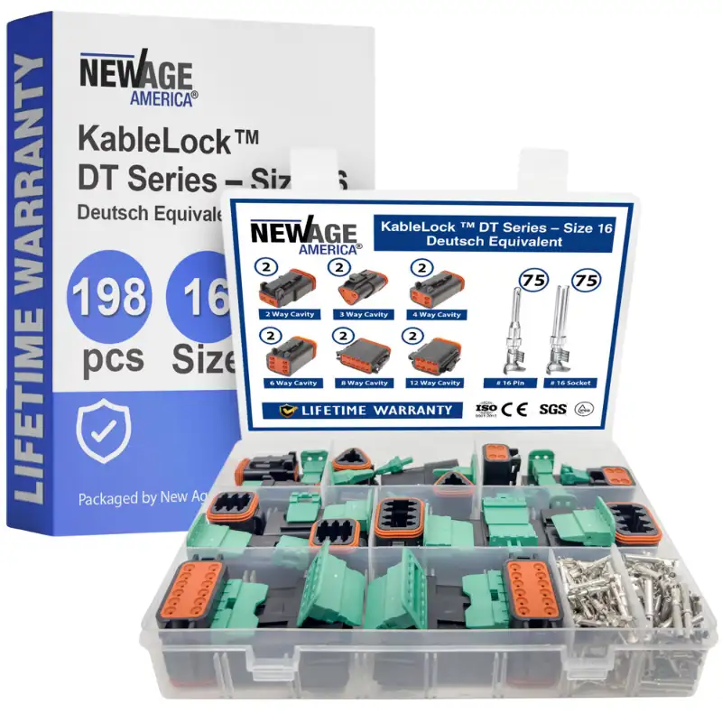 NAABDT-198 New Age America 198 PCS Deutsch DT Equivalent - Black - KableLock - Image 1