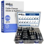 New Age America 216 PCS Cable Clamps - 12 Sizes - 3/16" to 2"