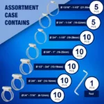 New Age America 61 PCS Hose Clamps - 1/4" to 1-1/2" (6-38mm) - Image 2